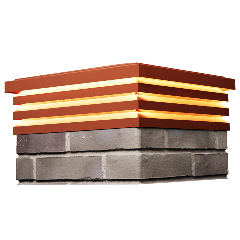 Колпак Бона на 1.5 кирпича Красный с подсветкой 4