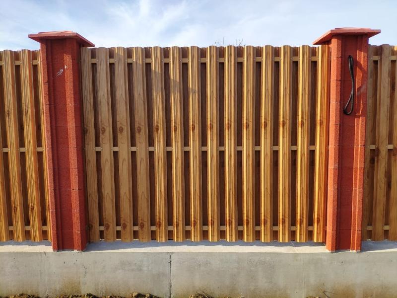 Евроштакетник широкий 115м Светлое Дерево двустороннее Printech