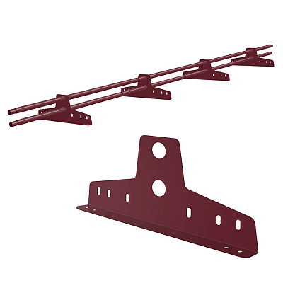 Снегозадержатель трубчатый ЭКОНОМ D-32мм 3 метра 4 опоры RAL3005 Красное вино