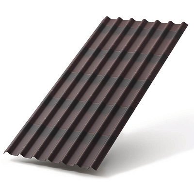 Лист Черепица Ондулин коричневая 1,95х0,96м фото Центр Металлокровли