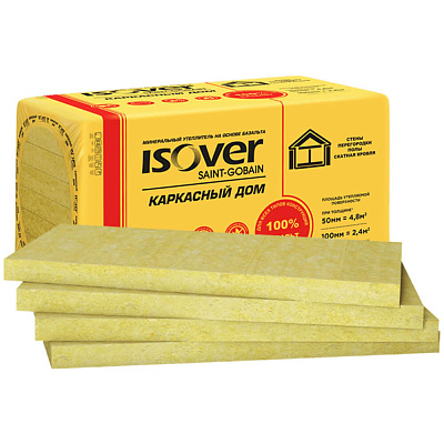 Утеплитель ИЗОВЕР Каркасный Дом 50х600х1000мм 8шт 4,8м2 0,24м3