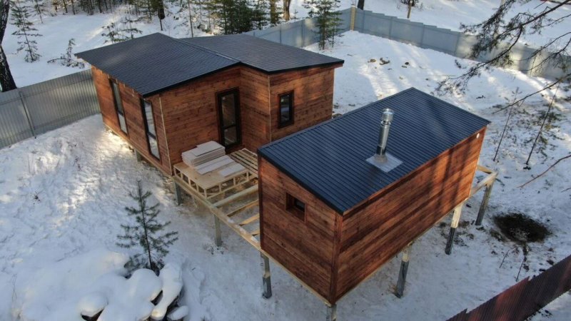 Кровля 250м2 из профнастила С-8 в цвете Серый Графит Matte