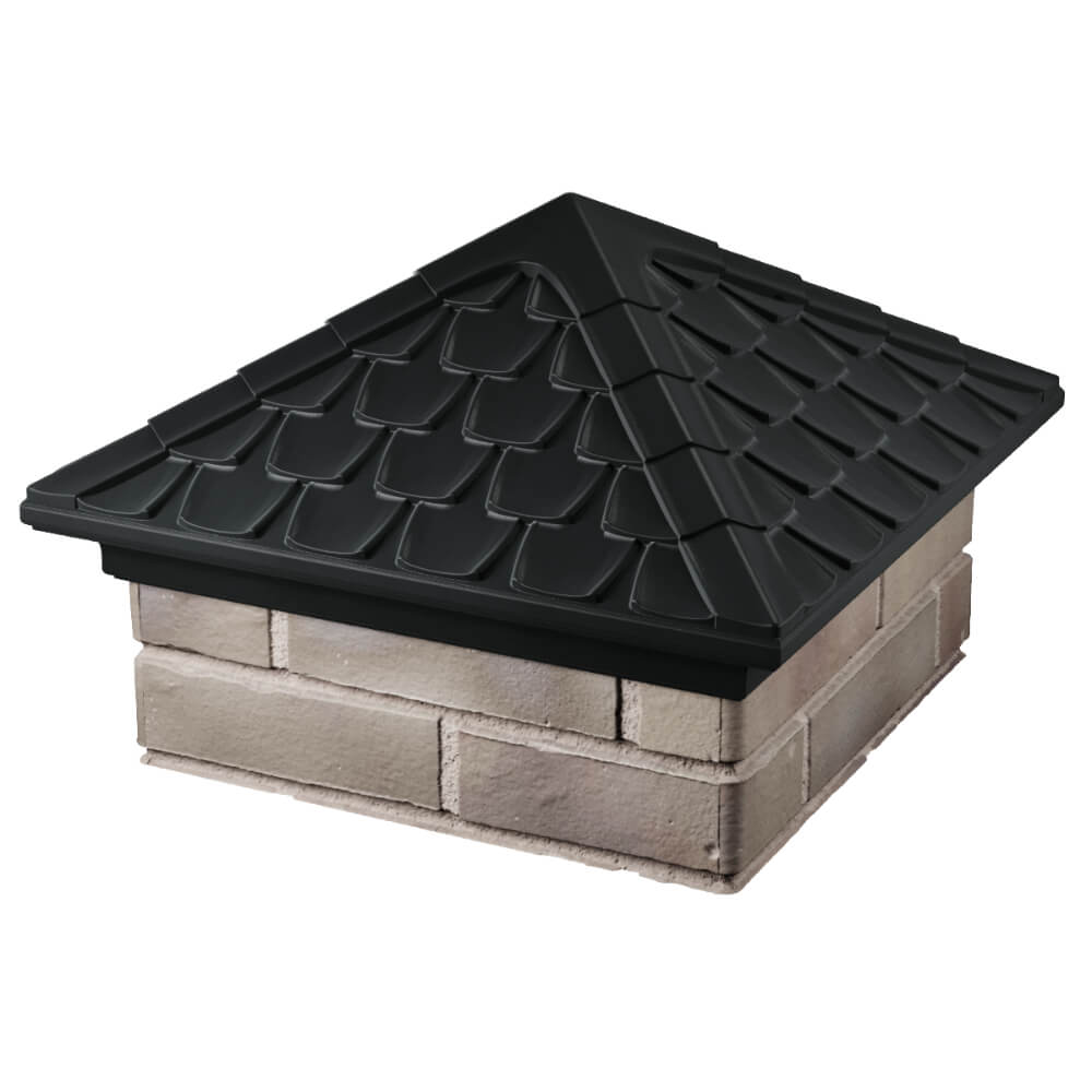 Колпак на столб забора ELBRUS Черный 1,5х1,5 кирпича Черепица фото 2