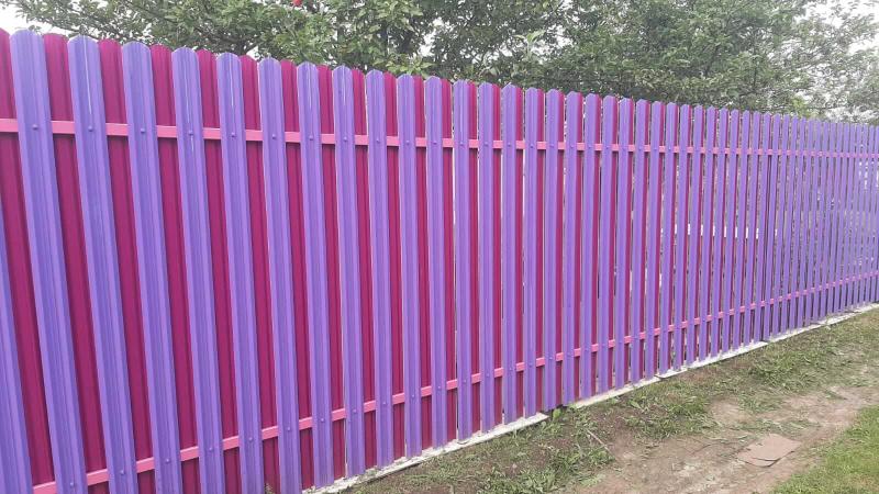 Евроштакетник ЭКО-М 43м RAL4005 Сиреневый, RAL4006 Пурпурный Полиэстер