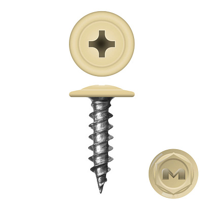 Caморез ПШ по дереву 4,2х25 RAL1014 Бежевый прессшайба