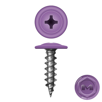 Caморез ПШ по дереву 4,2х16 RAL4005 Сиреневый прессшайба