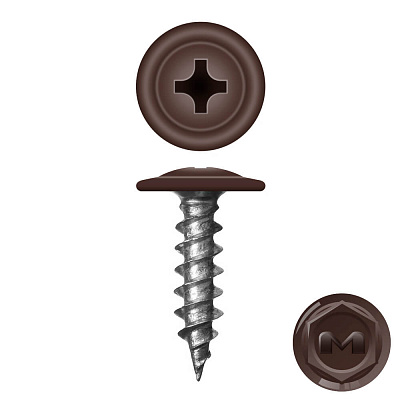 Caморез ПШ по дереву 4,2х32 RAL8017 Шоколад прессшайба