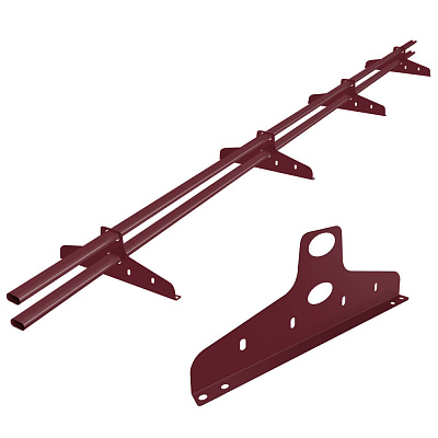 Снегозадержатель BORGE NewLine 40х20мм 3 метра 4 опоры RAL3005 Красное вино