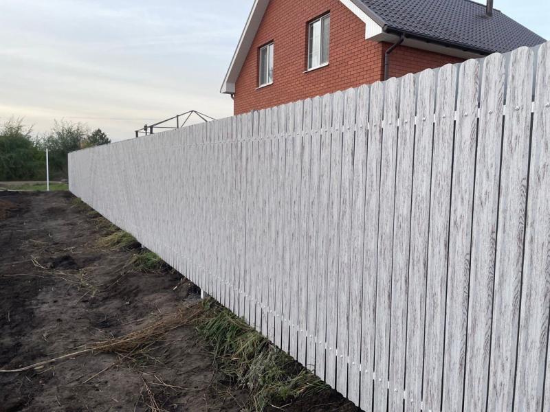 Евроштакетник эко-м 67м Беленый Дуб Printech