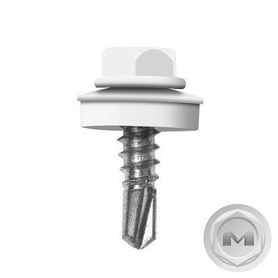 Саморез кровельный DAXMER по металлу RAL9003 Белый 5,5 19мм