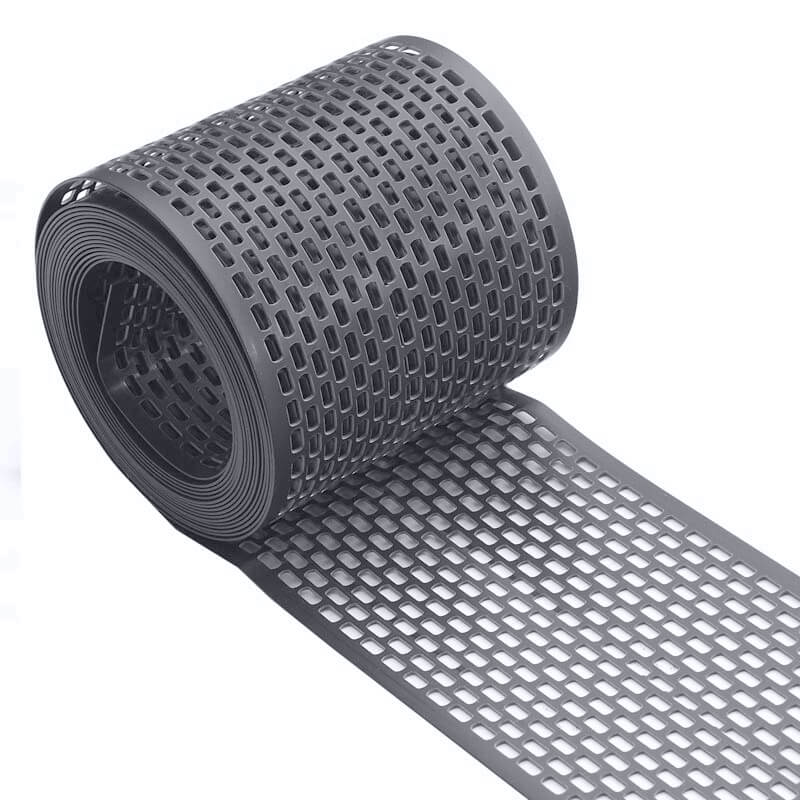 Сетка карнизная ПВХ серая для вентиляции карниза кровли