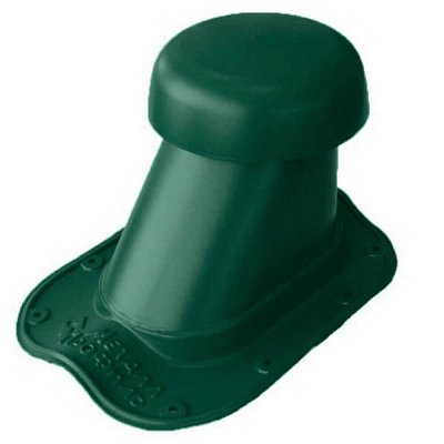 Выход вентиляции универсальный 110/200 металлочерепица Монтеррей (Меркурий) зеленый фото Центр Металлокровли