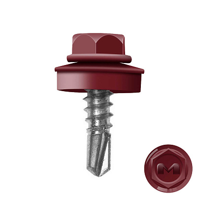 Саморез кровельный DAXMER по металлу RAL3005 Красное вино 5,5 19мм