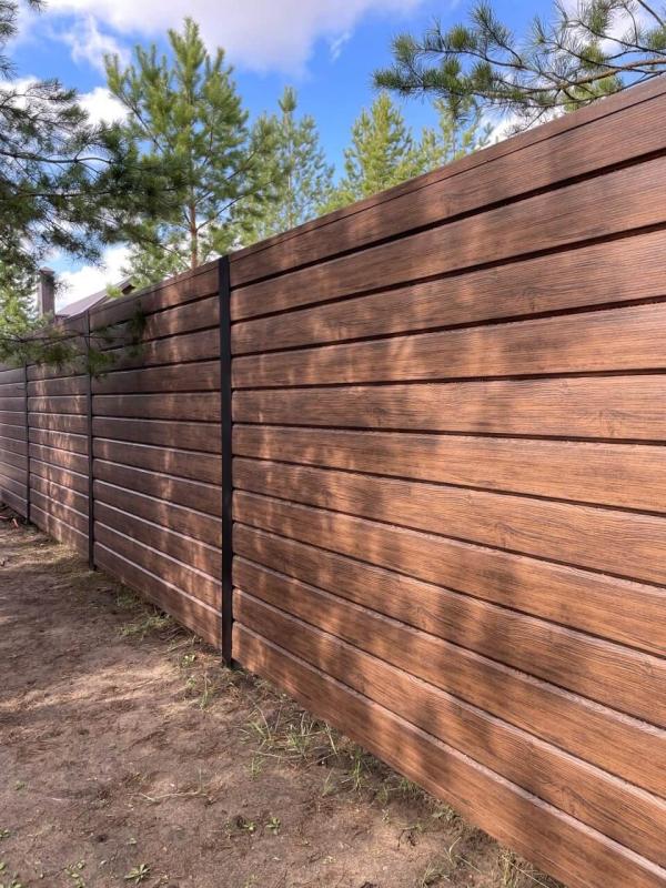 Металлосайдинг ЕВРО-БРУС 76м Темный Каштан 3D Принтек