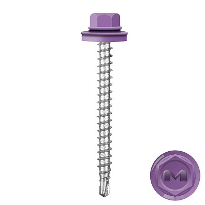 Саморез кровельный DAXMER по дереву RAL4005 Сиреневый 4,8 50мм