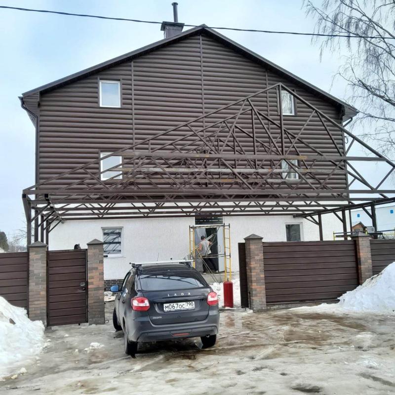 Металлосайдинг Бревно Рубленое 4D Мореный Дуб Printech