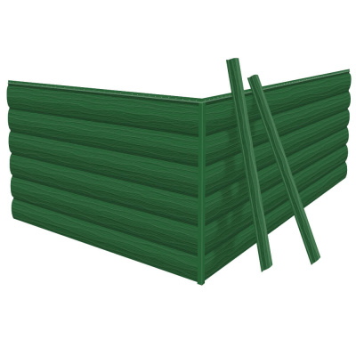 Фото сайдинга металлического (металлосайдинга) царьсайдинга Бревно Рубленое 4Д RAL6002 Зеленый лист для фасада дома