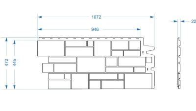 Фасадная панель Деке камень BURG Цвет Шерсти 0.42м2 чертеж