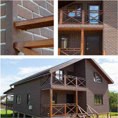 Фaсадная плитка Hauberk коллекция Кирпич цвет Баварский на фасаде дома фото 1