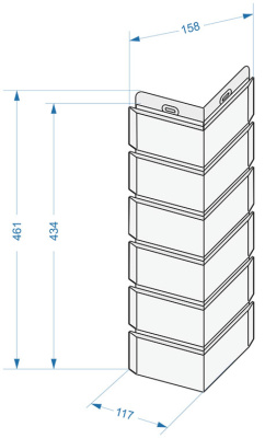 Угол наружный фасадной панели Деке BERG Кирпичный чертеж